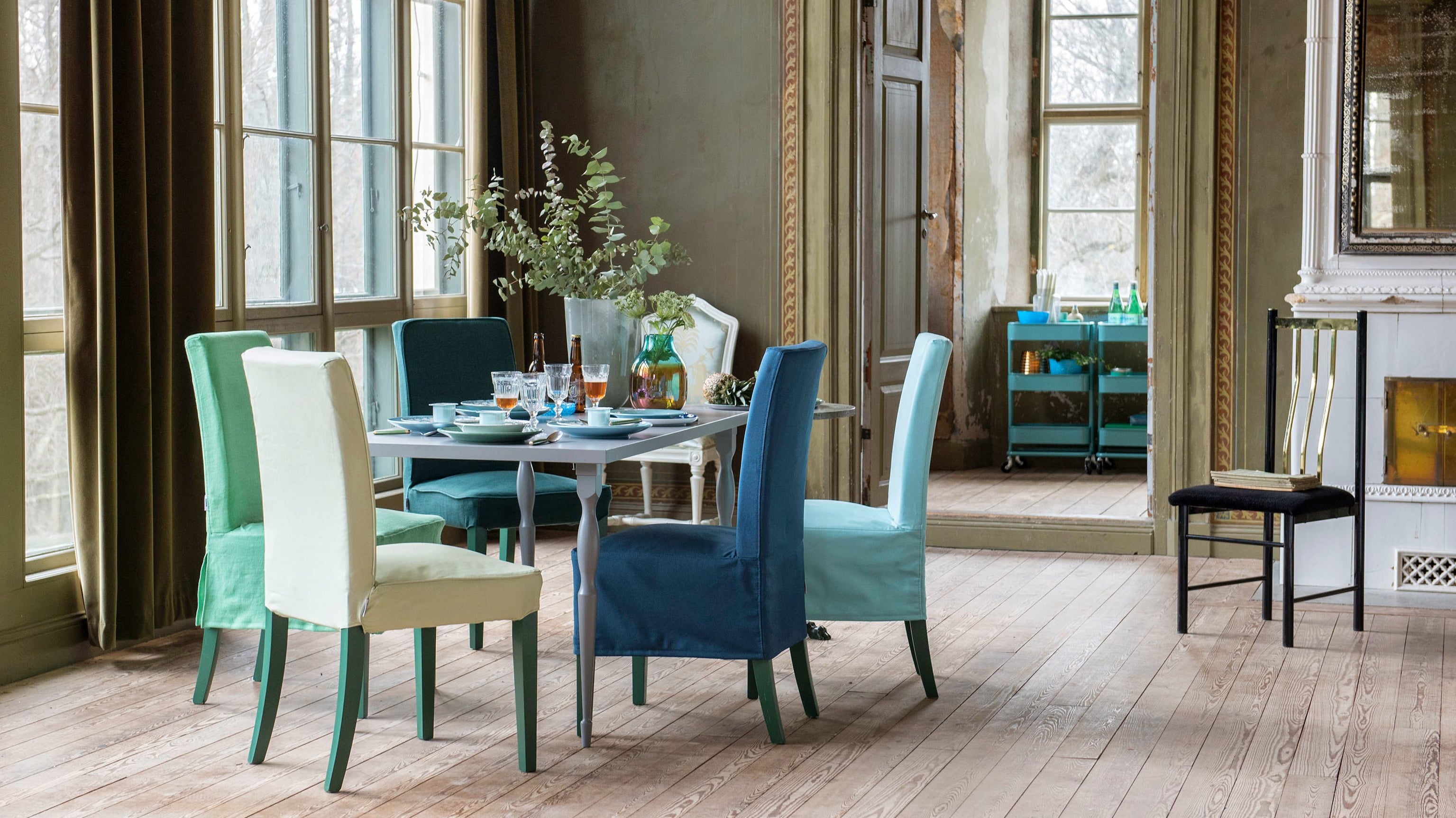 Henriksdal Dining Chair Cover with piping (Standard model)